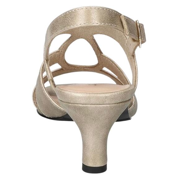 Easy Street Women's Zella Slingback Kitten Heel Sandals Light Gold Size 8 1/2 W - Picture 4 of 6